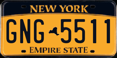 NY license plate GNG5511