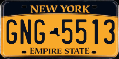 NY license plate GNG5513