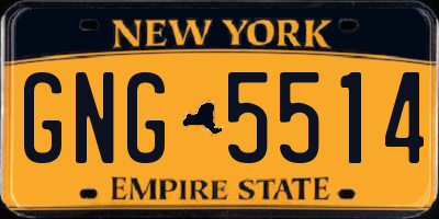NY license plate GNG5514