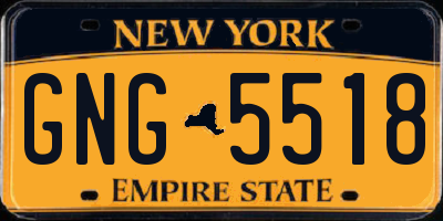 NY license plate GNG5518