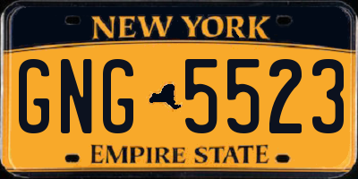 NY license plate GNG5523