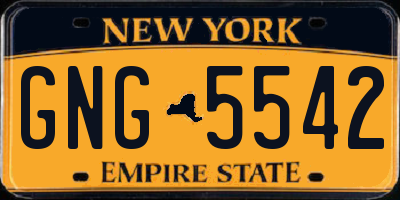 NY license plate GNG5542