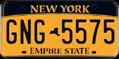 NY license plate GNG5575