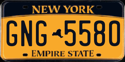 NY license plate GNG5580