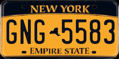 NY license plate GNG5583