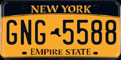 NY license plate GNG5588