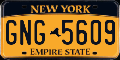 NY license plate GNG5609