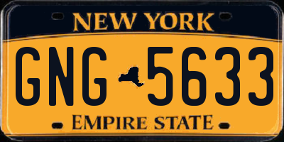 NY license plate GNG5633