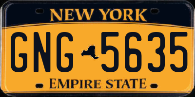 NY license plate GNG5635