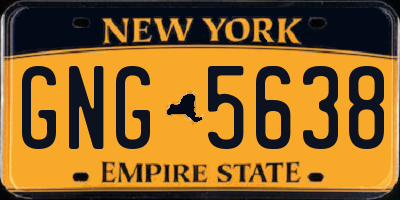 NY license plate GNG5638
