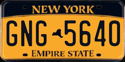 NY license plate GNG5640