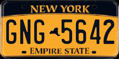 NY license plate GNG5642