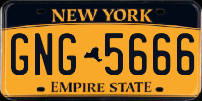 NY license plate GNG5666
