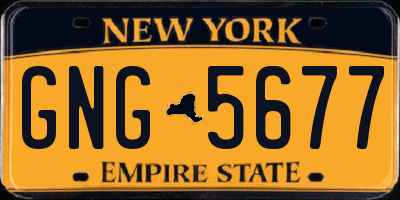 NY license plate GNG5677
