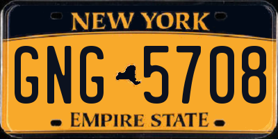 NY license plate GNG5708