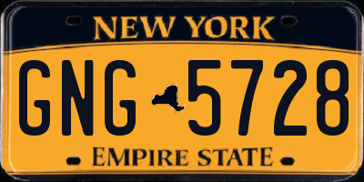 NY license plate GNG5728