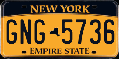 NY license plate GNG5736