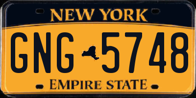 NY license plate GNG5748