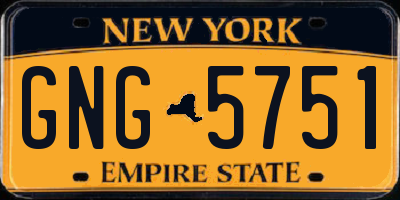 NY license plate GNG5751