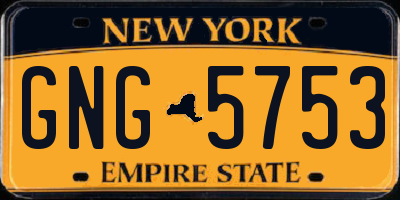 NY license plate GNG5753