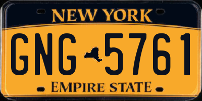 NY license plate GNG5761