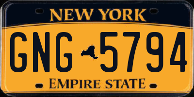 NY license plate GNG5794