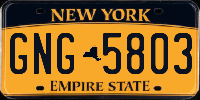 NY license plate GNG5803