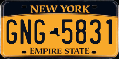 NY license plate GNG5831