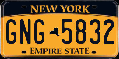 NY license plate GNG5832