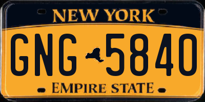NY license plate GNG5840