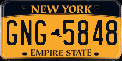 NY license plate GNG5848