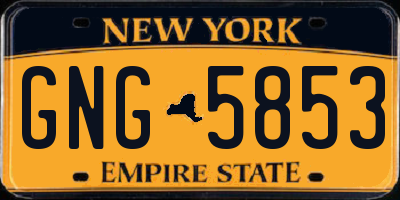 NY license plate GNG5853