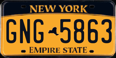 NY license plate GNG5863