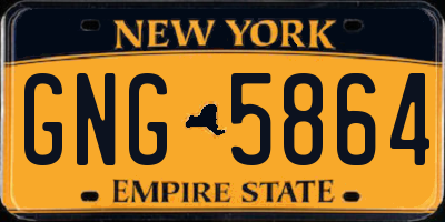 NY license plate GNG5864