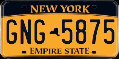 NY license plate GNG5875