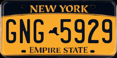 NY license plate GNG5929