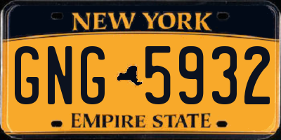 NY license plate GNG5932