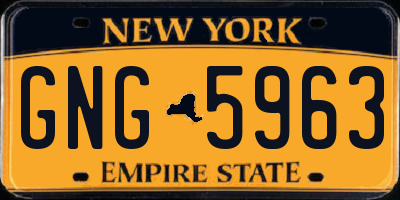 NY license plate GNG5963