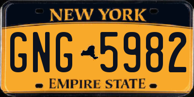 NY license plate GNG5982