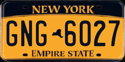 NY license plate GNG6027