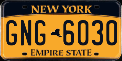 NY license plate GNG6030