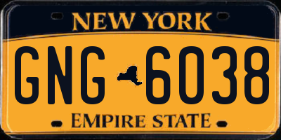 NY license plate GNG6038