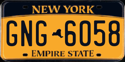NY license plate GNG6058