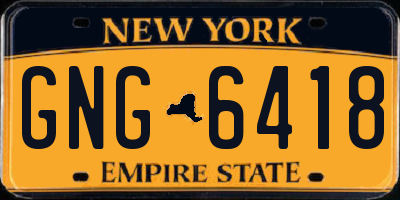 NY license plate GNG6418