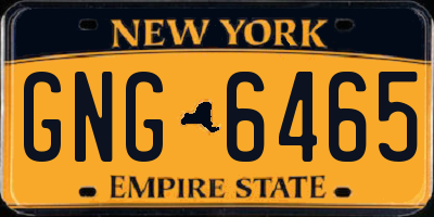 NY license plate GNG6465