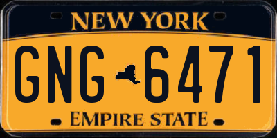 NY license plate GNG6471