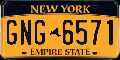 NY license plate GNG6571