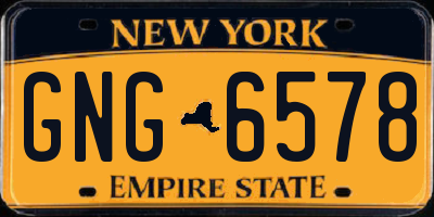 NY license plate GNG6578