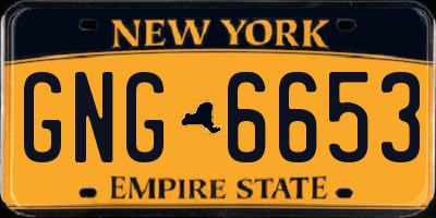 NY license plate GNG6653