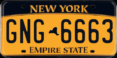 NY license plate GNG6663